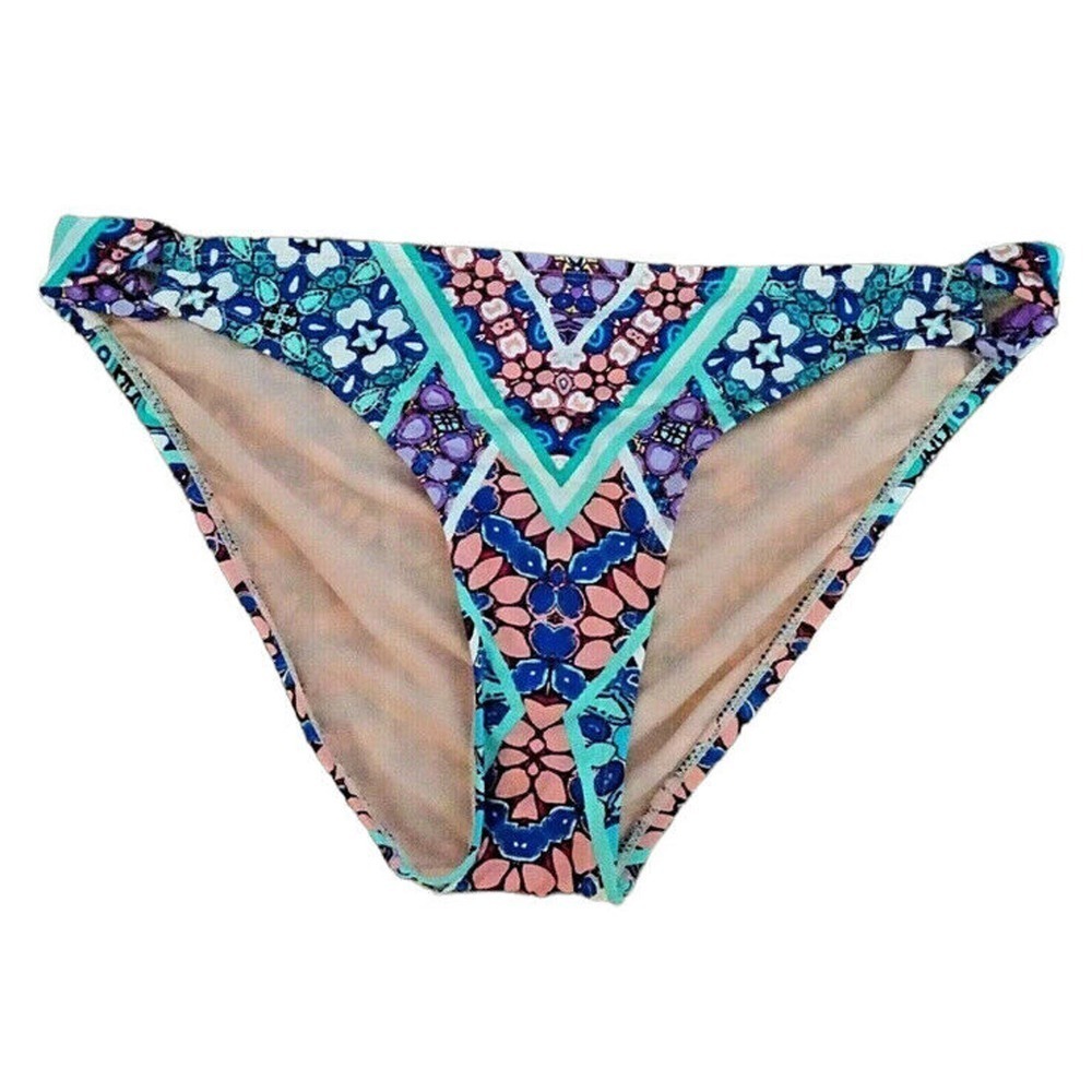 NWT CREMIEUX Tribal Goddess Side Loop Hipster Bikini Bottom Size L Large
